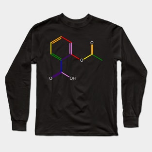 Aspirin Molecule Rainbow Chemistry Long Sleeve T-Shirt